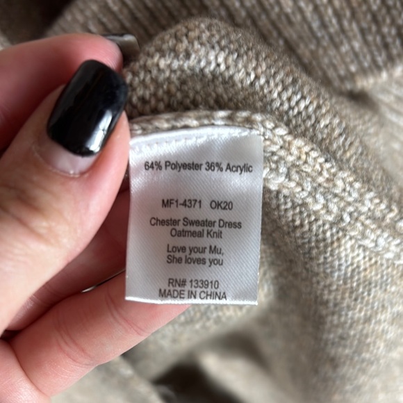 Show Me Your Mumu > Chester Turtleneck Sweater Dress Oatmeal Knit Extra Small - Picture 11 of 13